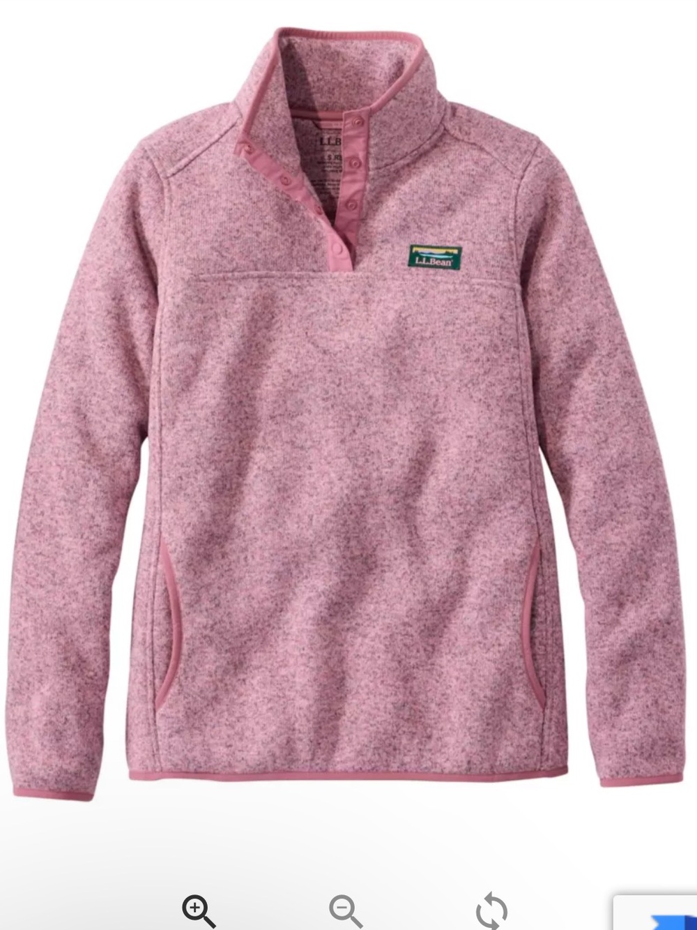 L.L.Bean Large Sweater Fleece Pullover Washed Orchid Outdoor Travel Hike - Picture 2 of 8